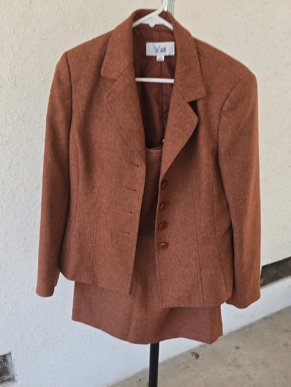 Women's Burnt Orange Blazer and Skirt Suit Set